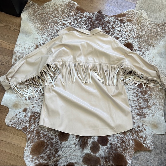 Faux Leather Fringe Shacket - Picture 2 of 2